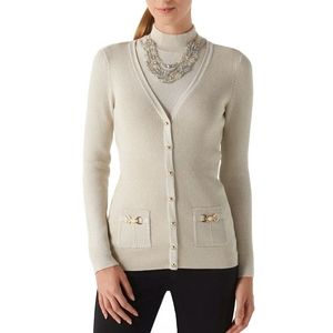 Gold Shimmer Boyfriend Cardi EUC